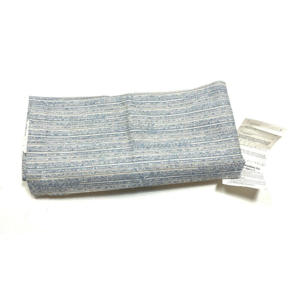 1 Sears NOS Vintage 1980s Woven Valance Curtain Window Treatment Blue White Rare
